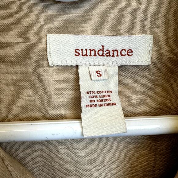 Sundance Every Angle khaki jacket shawl collar linen blend size Small Militay - Picture 2 of 8